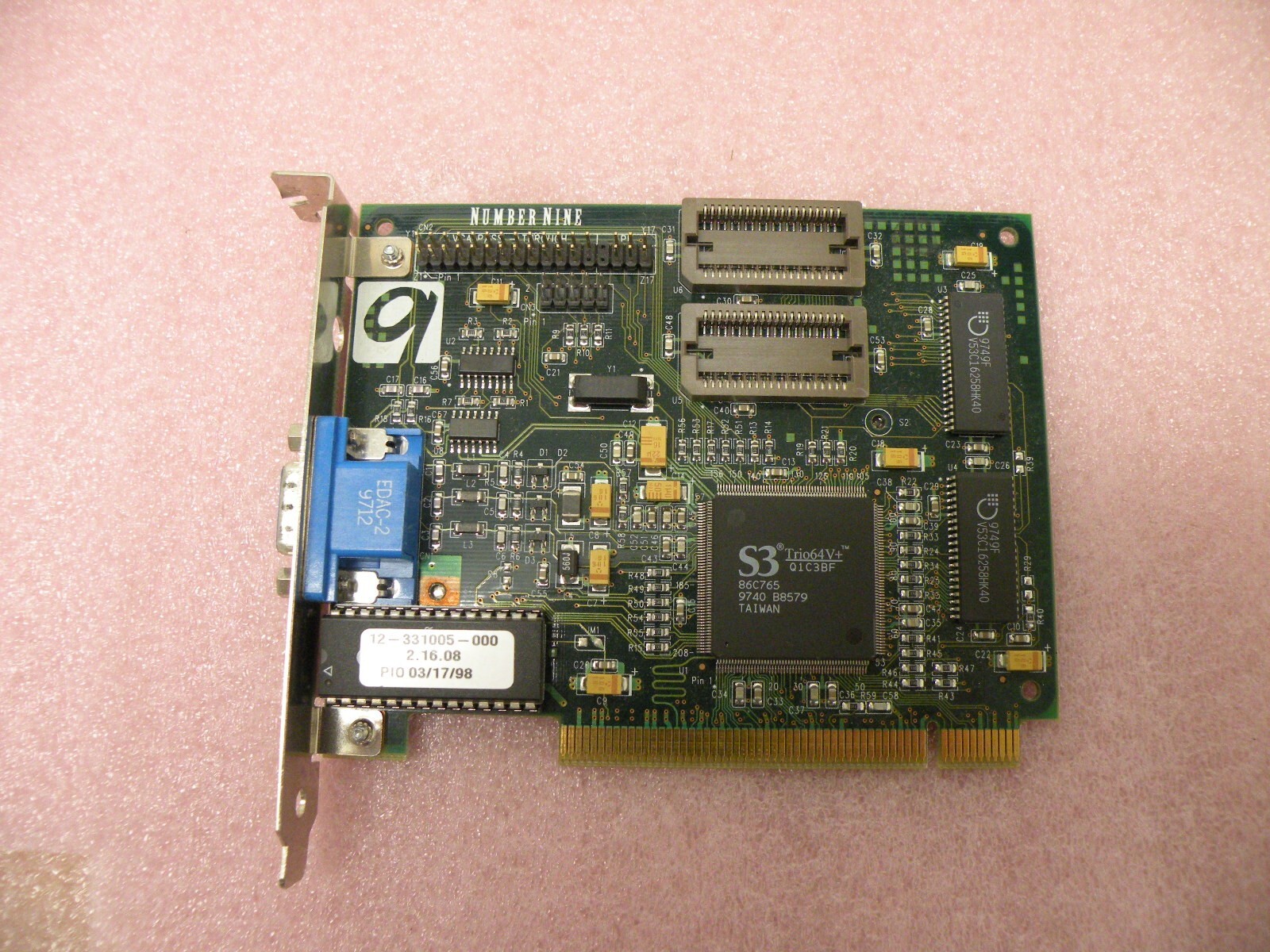 DEC PG2GA-JC S3 TRIO64V+ MOTION 331 1MB PCI GRAPHICS CARD 00-331006-002 NUMBER 9