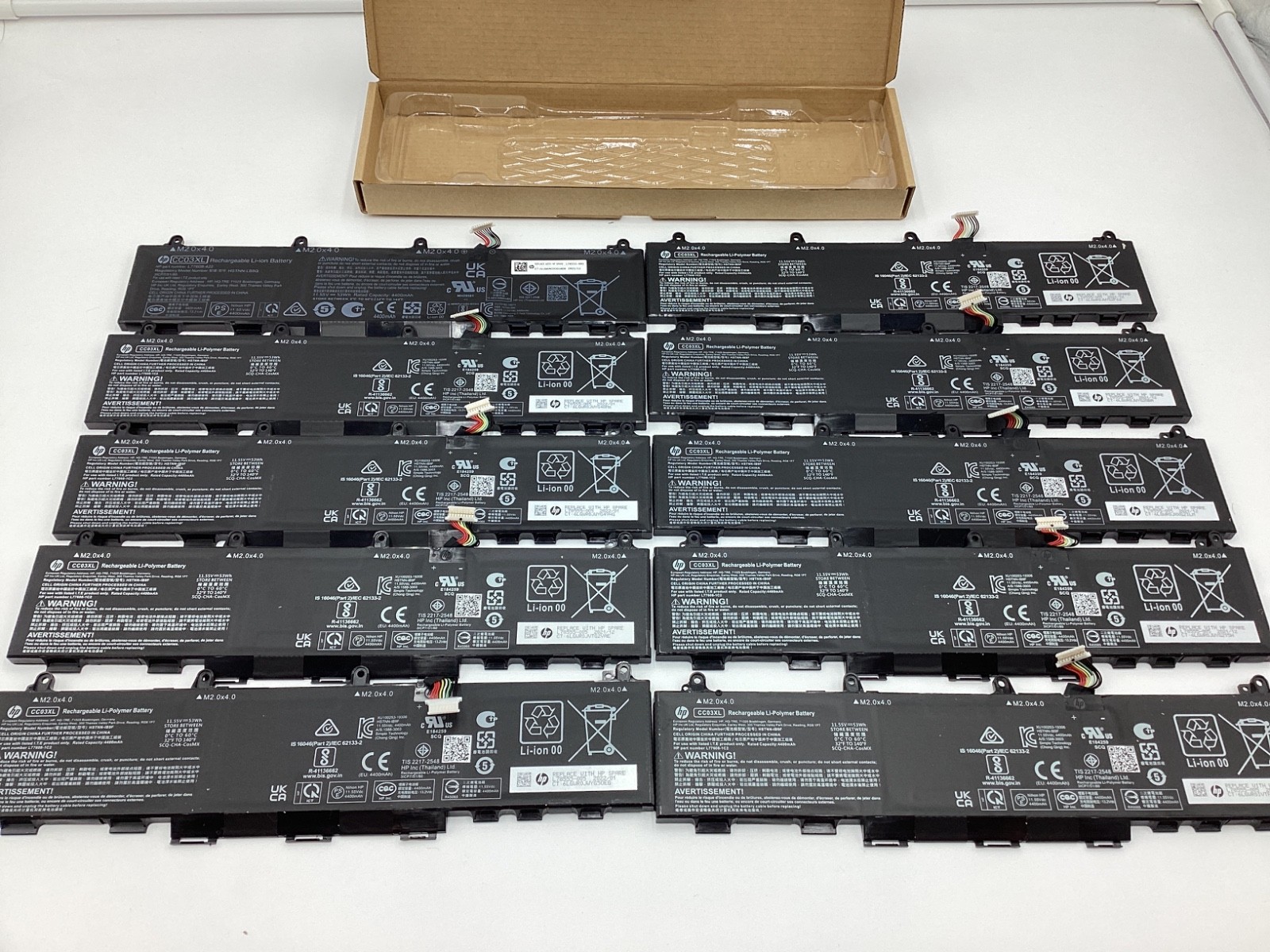 Lot of 10 CC03XL  Laptop Batteries for HP EliteBook 840 G5/G6, 730, 735 – 80%+