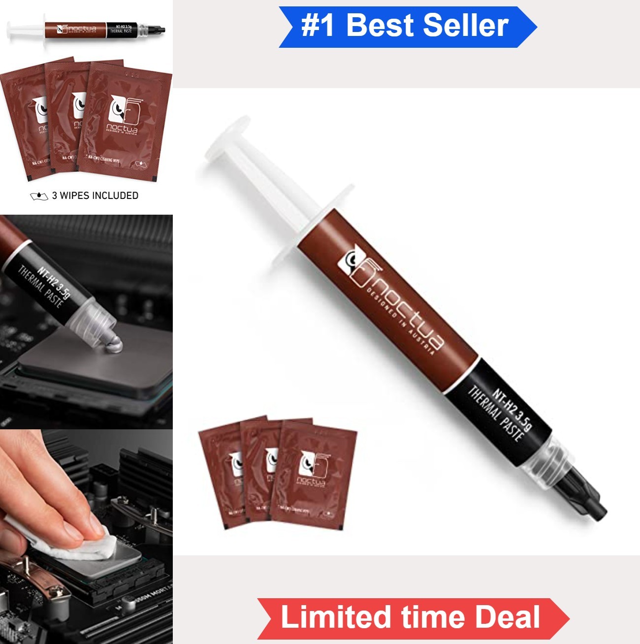 Thermal Paste 3.5g High Performance Compound CPU GPU Heatsink Cooling 3 Wipes