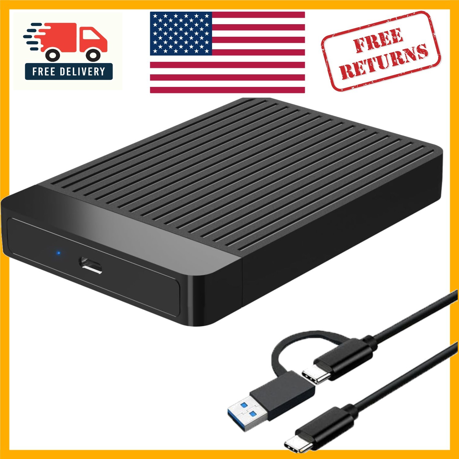 160GB Ultra Slim Portable External Hard Drive - USB 3.1 Type-C, Fast Transfers