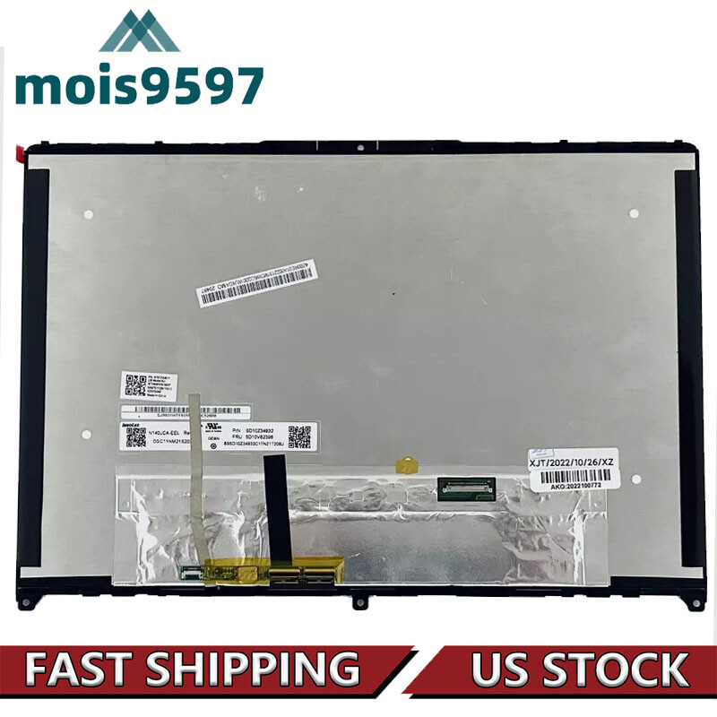 New Lenovo 5D10S39785 5D10S39787 5D10S39788 Lcd Touch Screen w/ Bezel 14" WUXGA