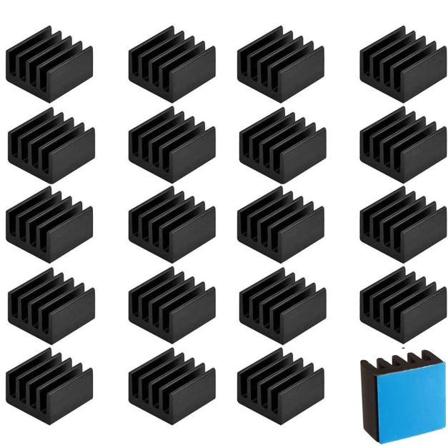 Easycargo 20pcs 9mm Small mini Heatsink Kit 9x9x5mm + 3M 8810 Thermal Conductive