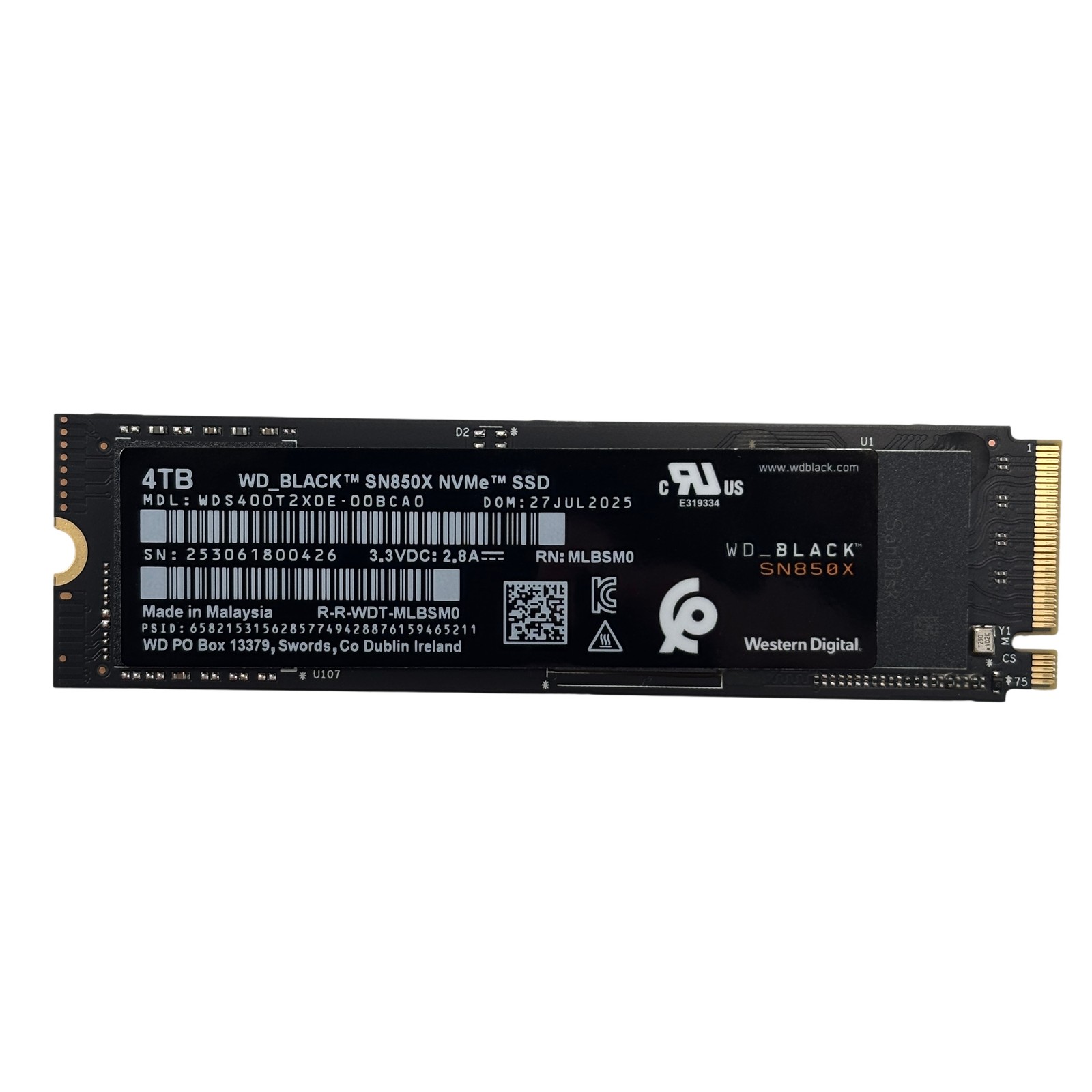 WD Black SN850X NVMe SSD M.2 4TB