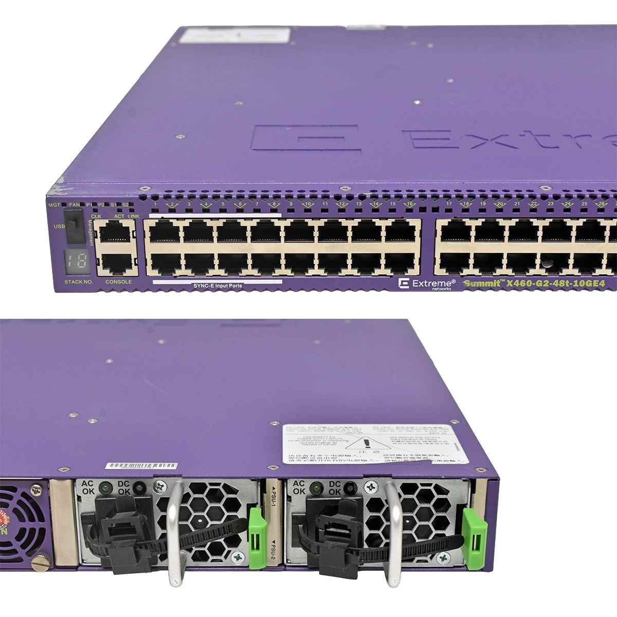 Extreme Summit X460-G2-48t-10GE4 Base 16702 48-Port RJ-45 GE Switch 4x 10G SFP+