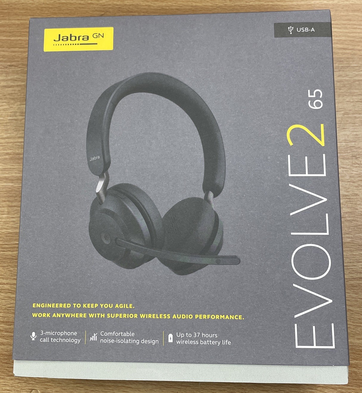 Jabra GN Evolve 2 65 Bluetooth Wireless/USB-A On Ear Headset New