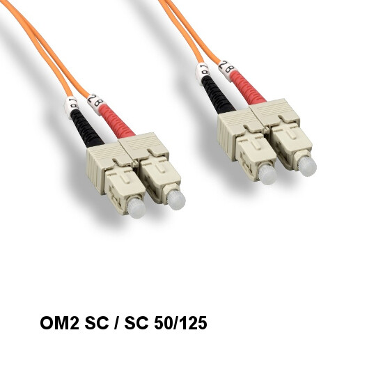 KNTK 3ft OM2 SC/SC Multi-Mode Fiber Cable 50/125 Duplex OFNR Ethernet Data App