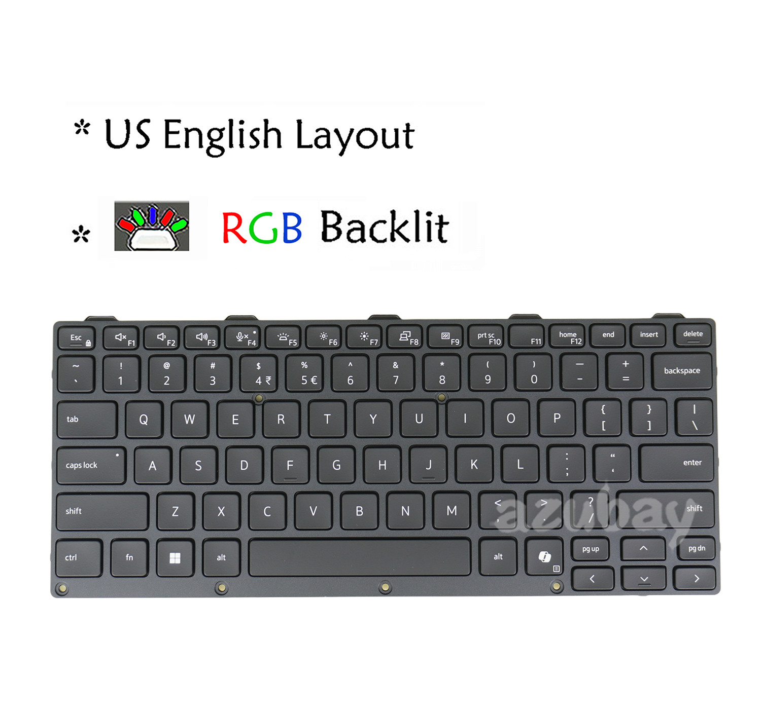 US UK Spanish Keyboard For Dell Pro Rugged 14 RB14250 / 13 RA13250, RGB Backlit
