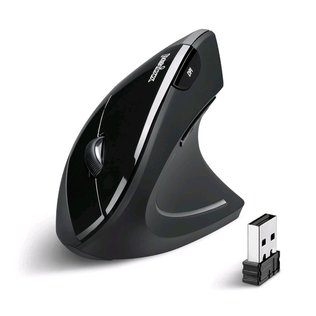 PERIMICE-713 Wireless Ergonomic Vertical Mouse - 800/1200/1600 DPI - Right Ha...