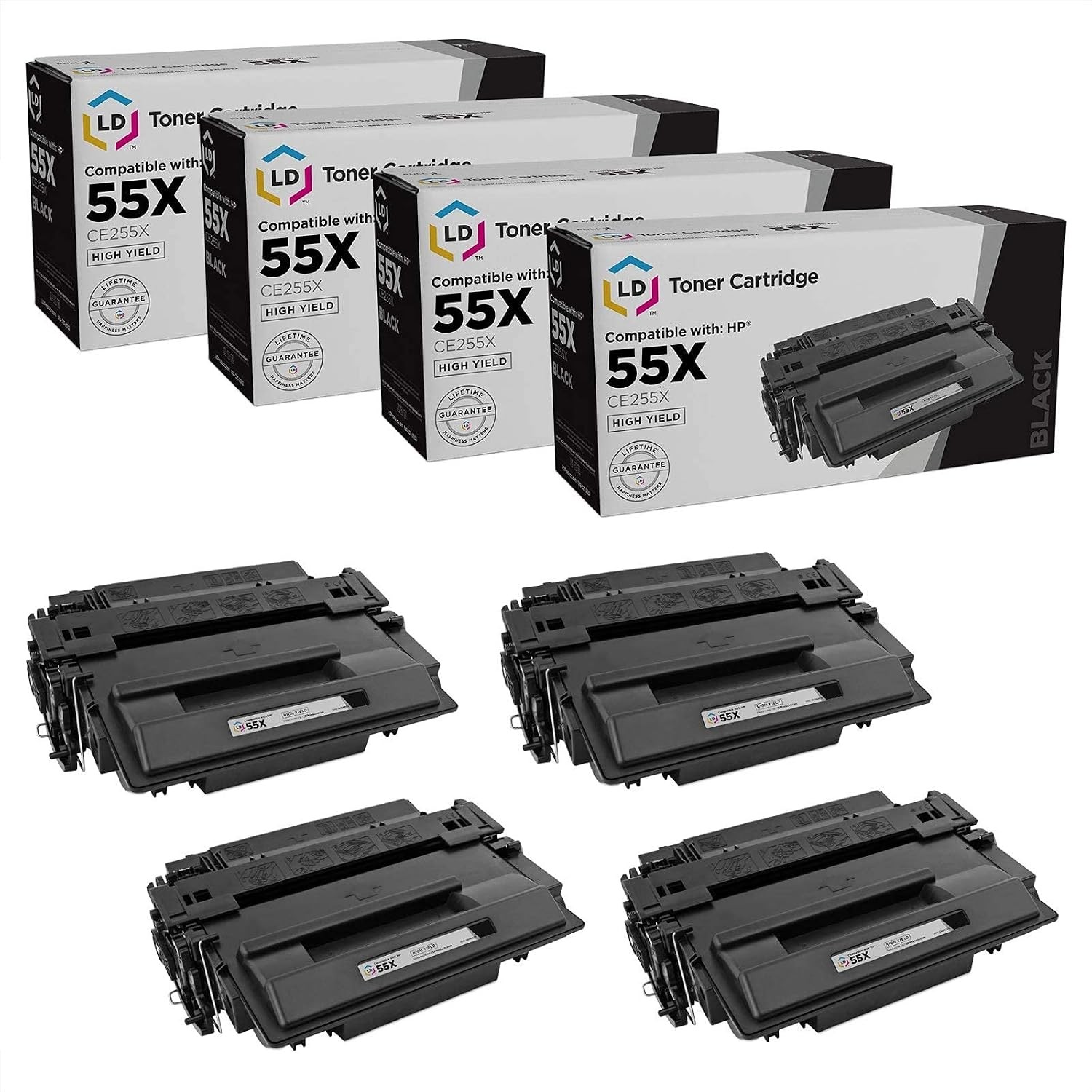 Products Compatible CE255X Replacements for 55x Toner Cartridge Black 4-Pack use