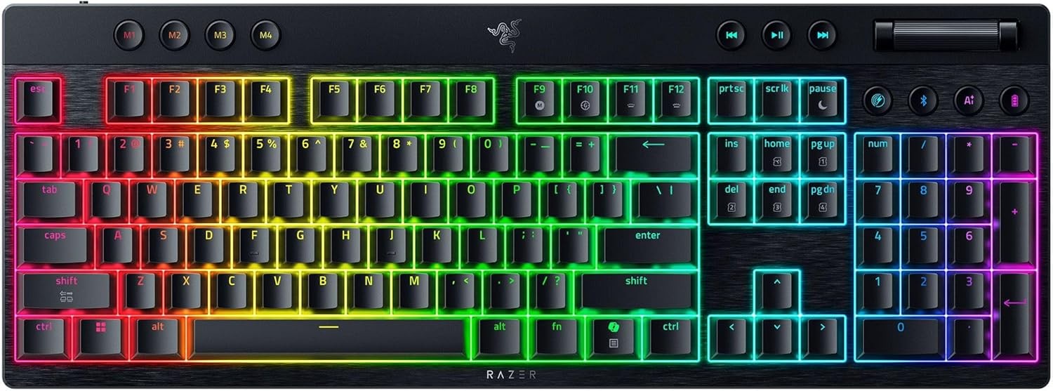 Razer BlackWidow V4 HyperSpeed Orange Switch Keyboard Black Certified Refurb