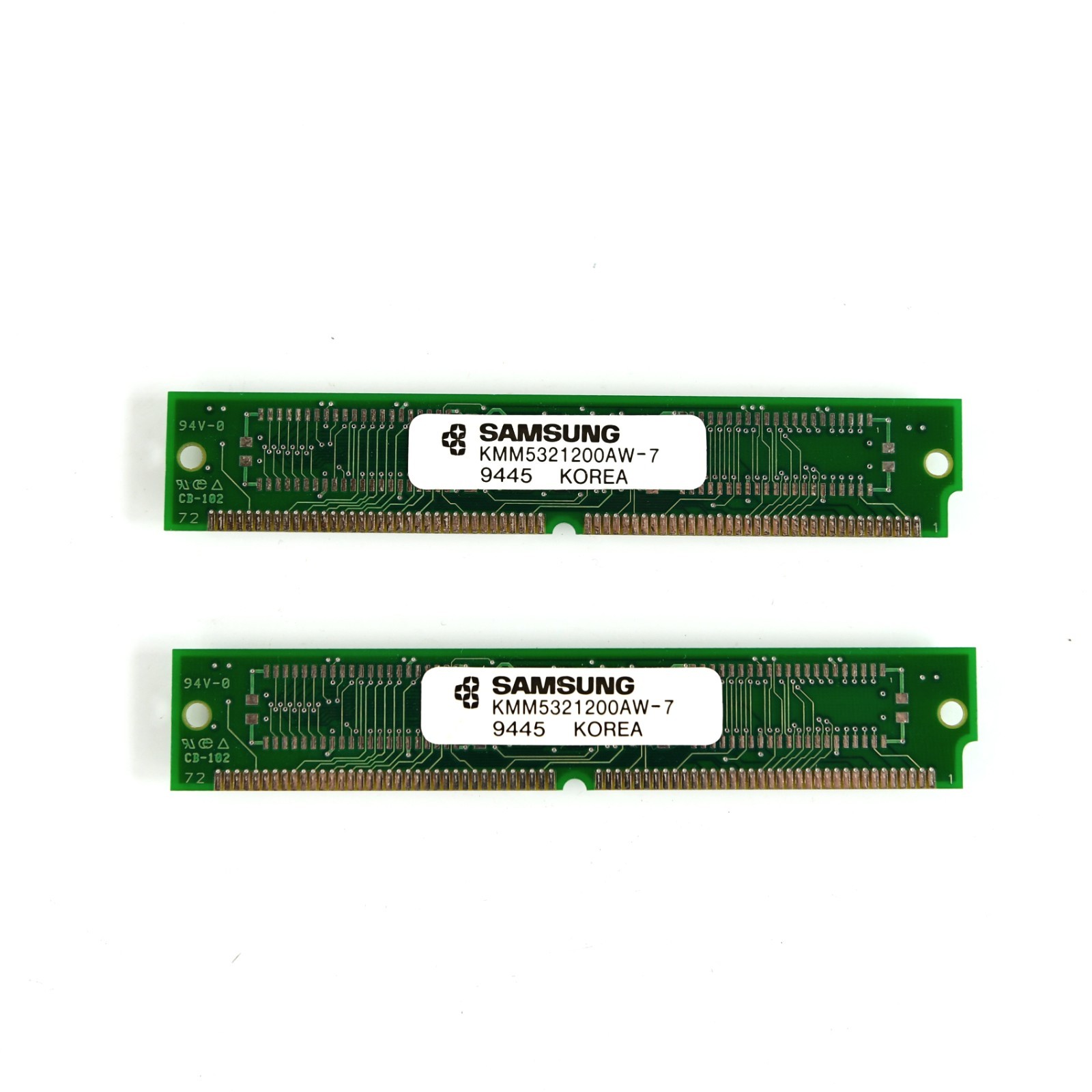 Samsung 8MB 72-Pin SIMM RAM Pair KMM5321200AW-7 Vintage Desktop Memory 9445