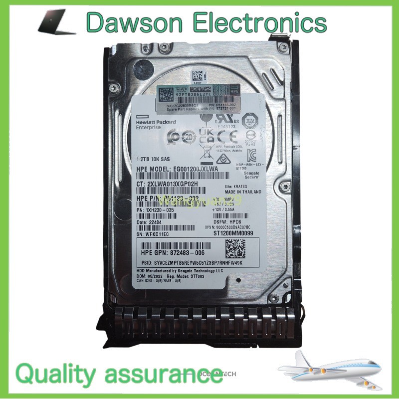 HPE P51133-002 Hard Drive EG001200JXLWA 1XH230-035 781578-001B 1.2TB SAS 10K 12G