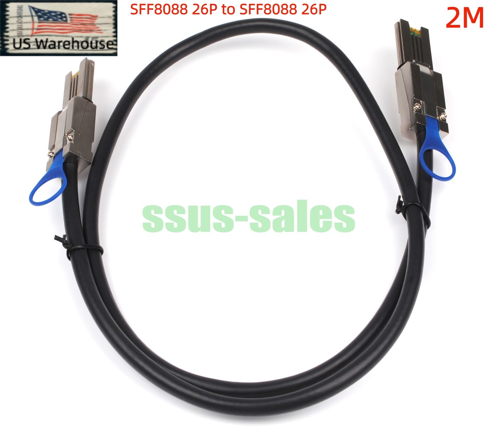 2M External Mini SAS SFF-8088 26Pin Male to Male Cable 6Gbps for  RAID Card