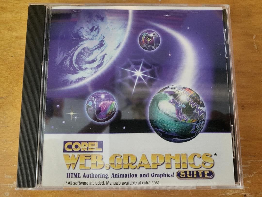 Corel Web Graphics Suite Windows 3.1 95 & Corel Draw 7 30-day trial disc