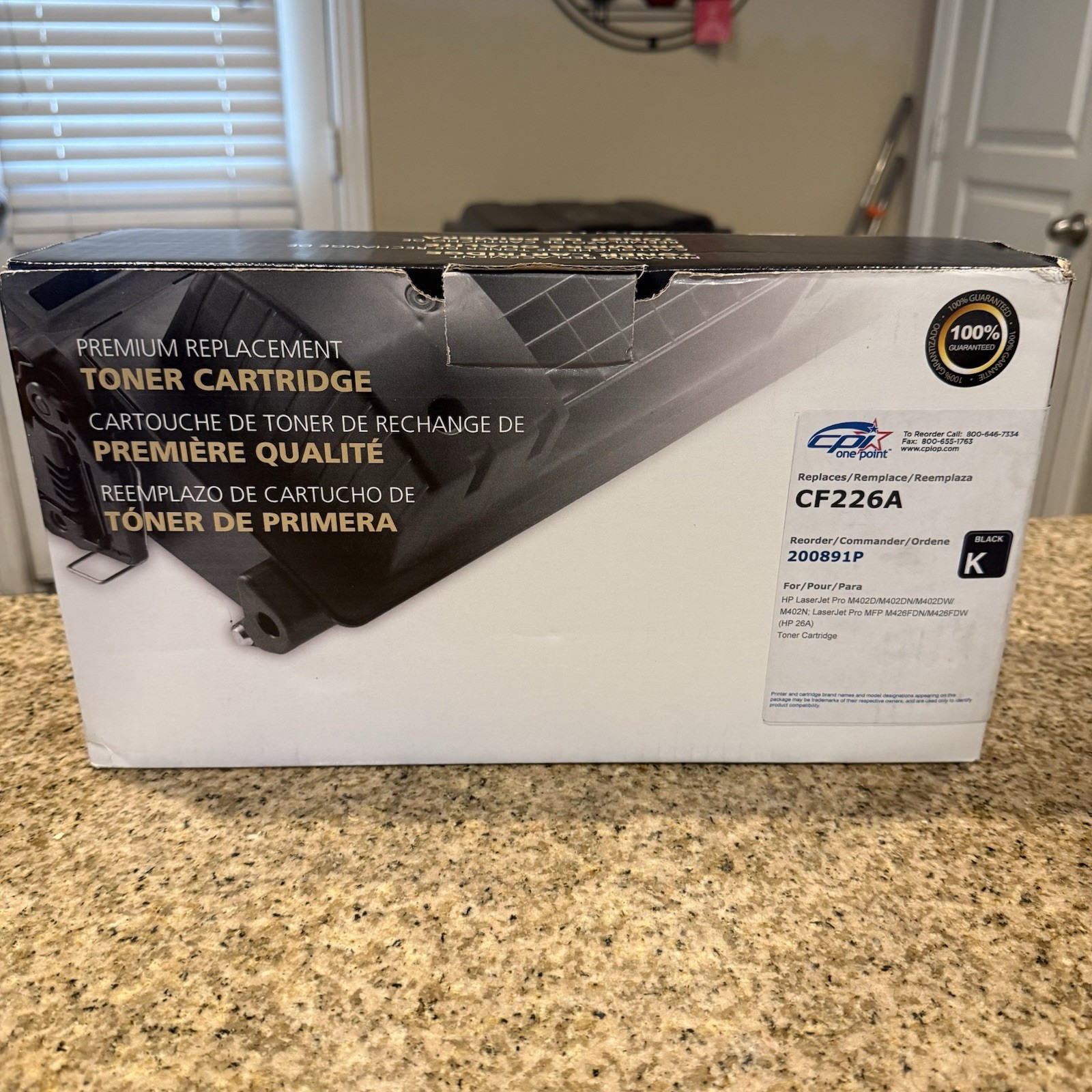 CLOVER REPLACEMENT BLACK CF226A TONER CARTRIDGE, 200891P