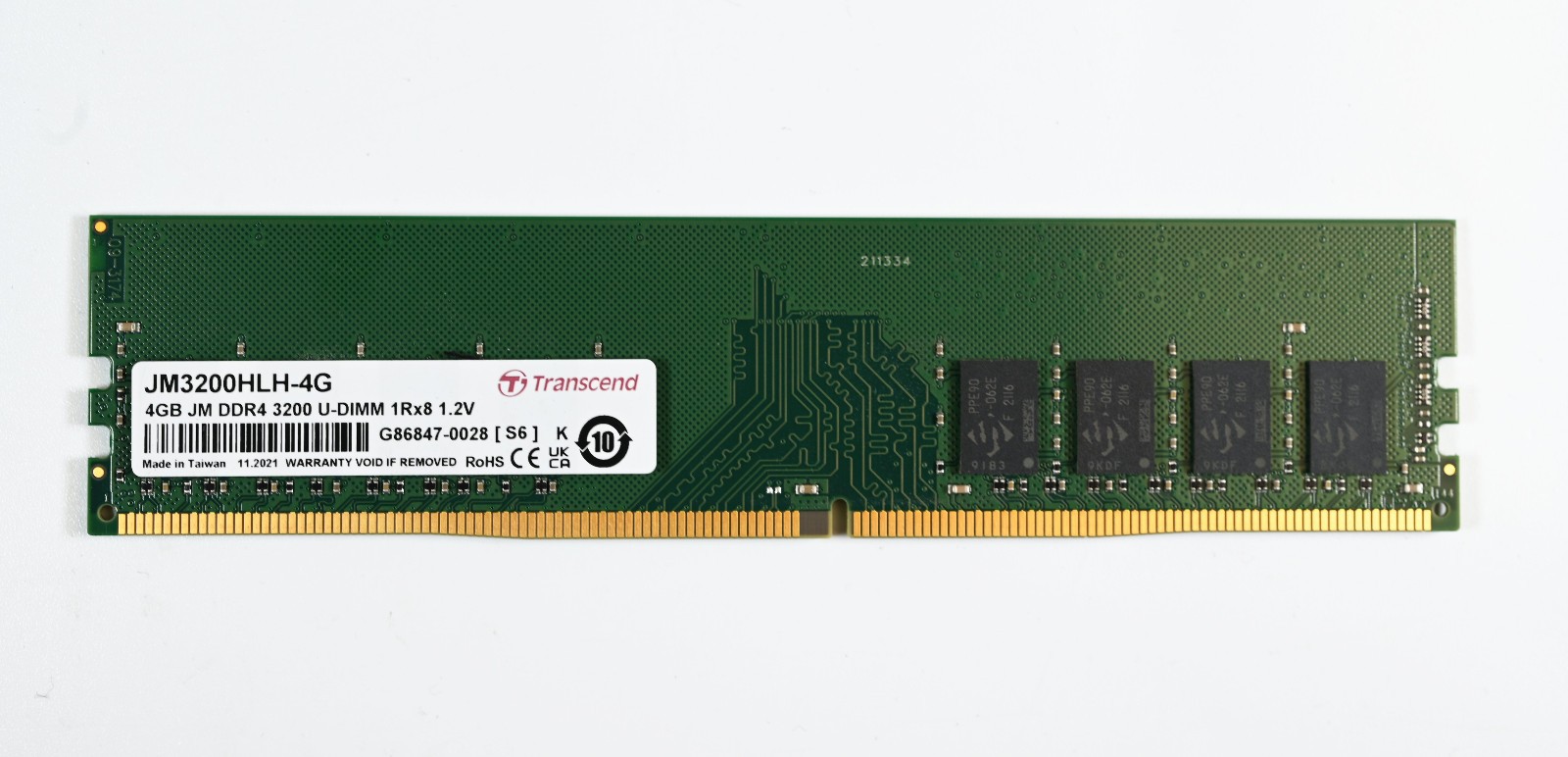 4GB DDR4 Transcend JetRam JM3200HLH-4G 3200MHz 288-pin DIMM U-DIMM 1Rx8 1.2V RAM