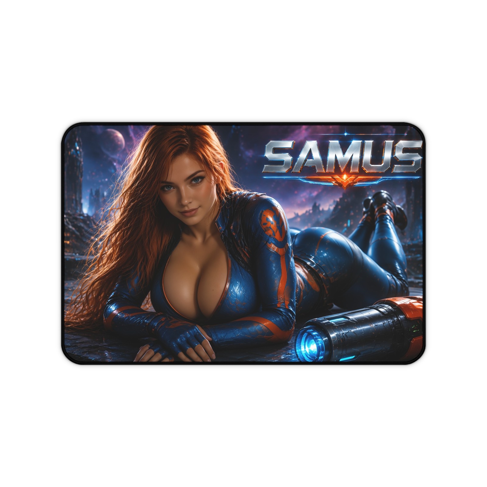 Samus Aran Mouse Pad, Large Gaming Desk Mat, PC Pad, Sci-Fi Decor