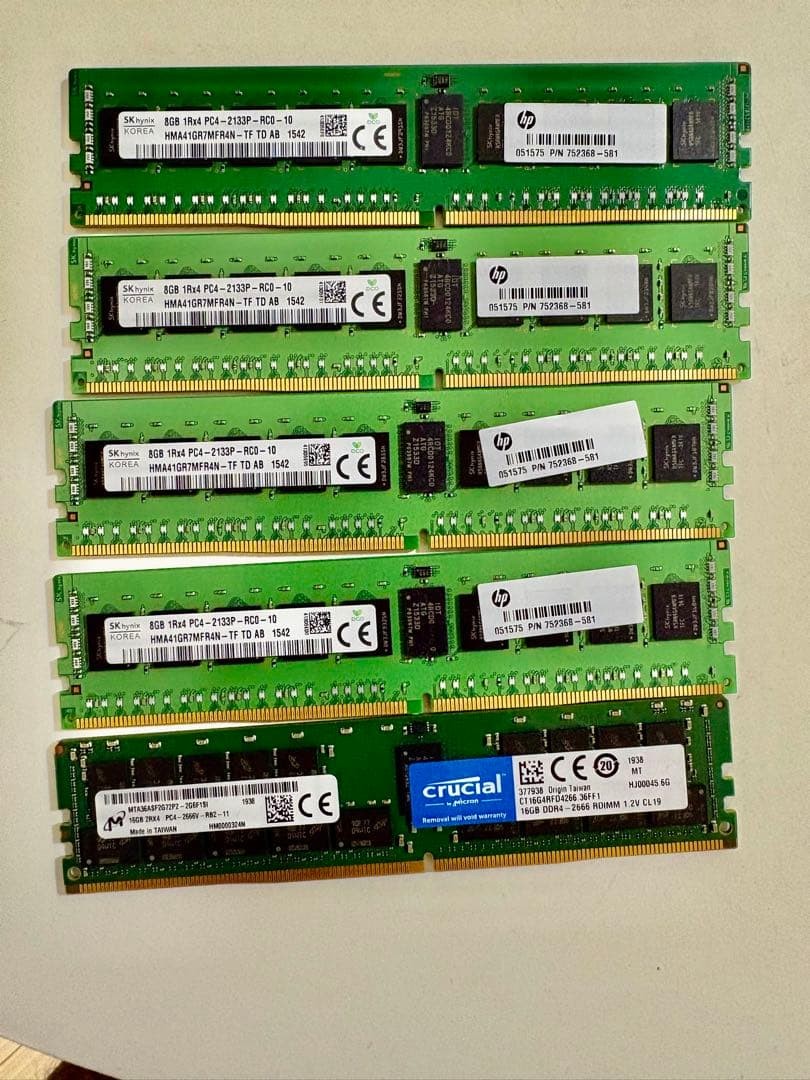 SK hynix 48GB DDR4 RAM 5-Piece Server/Workstation Memory Set used