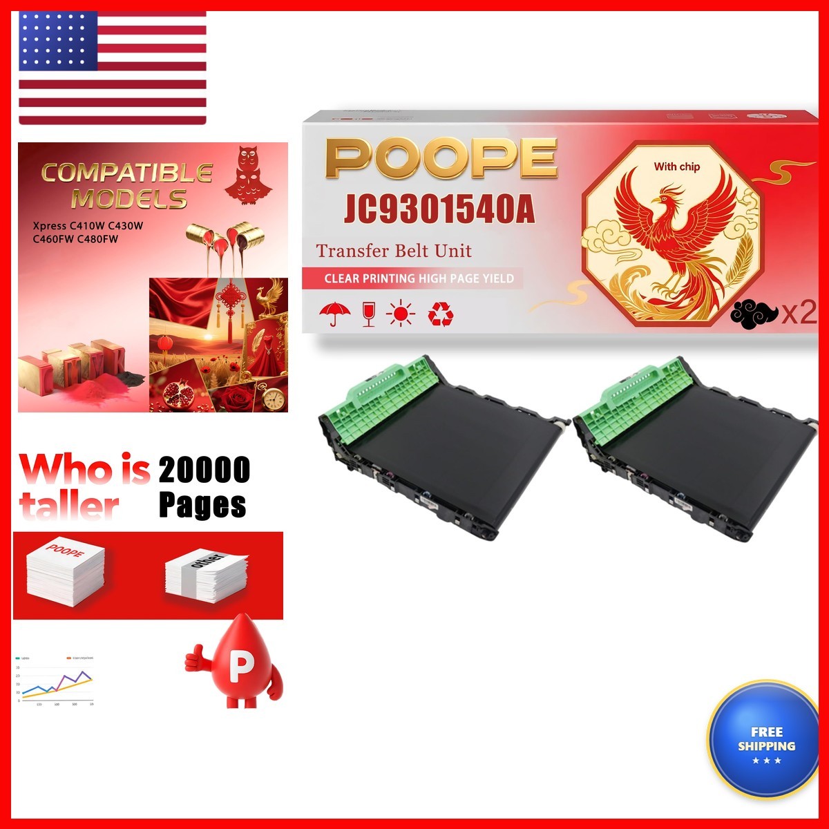 JC9301540A Transfer Belt Unit for Samsung Xpress C410W C430W C460FW C480FW