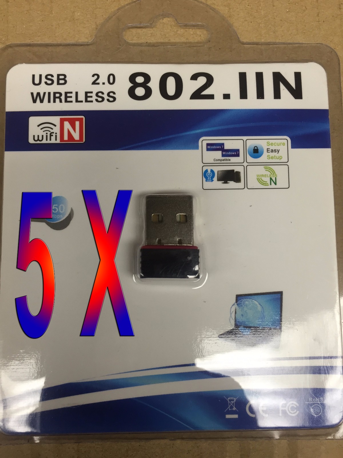 LOT 5 x Mini / micro  Wireless USB WiFi Adapter LAN Adapter 802.11n/g/b wholesal