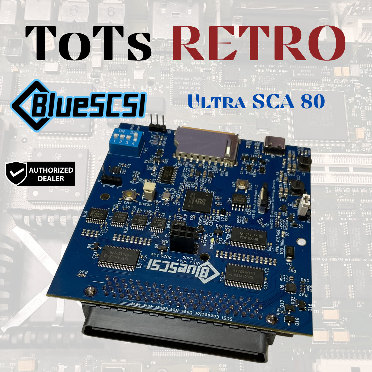 BlueSCSI Ultra SCA 80-pin 3.5" SCSI Drive,For Macintosh, PC, Workstation. Server