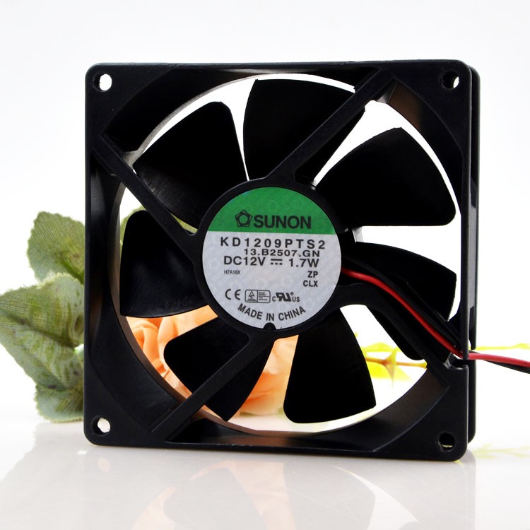 For SUNON KD1209PTS2 9CM 90*90*25mm 9025 12V 1.7W 2-wire Quiet case power fan