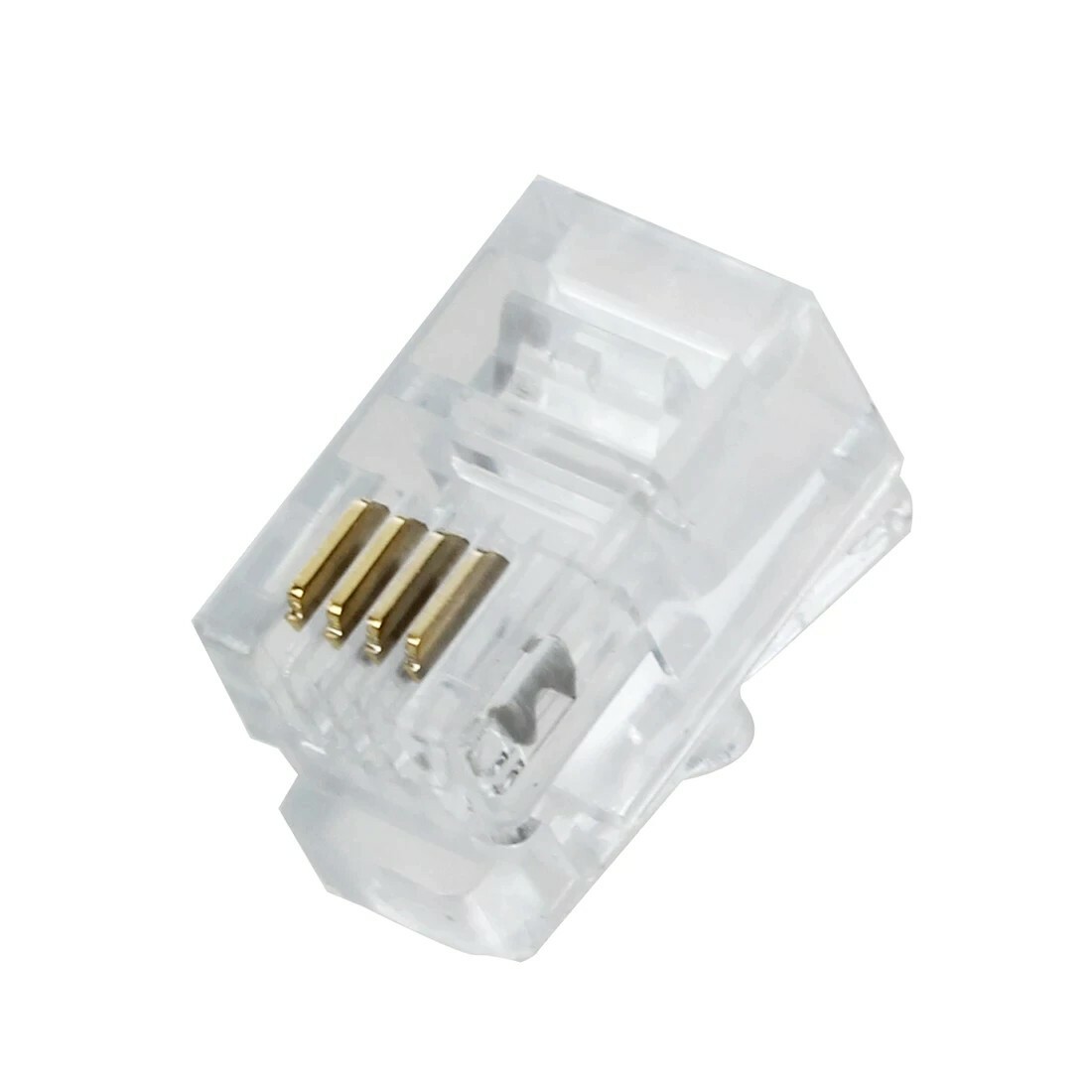 30 Modular Coiled Handset RJ9 Plug GOLD Pin Connector Telephone Phone Jack Crimp