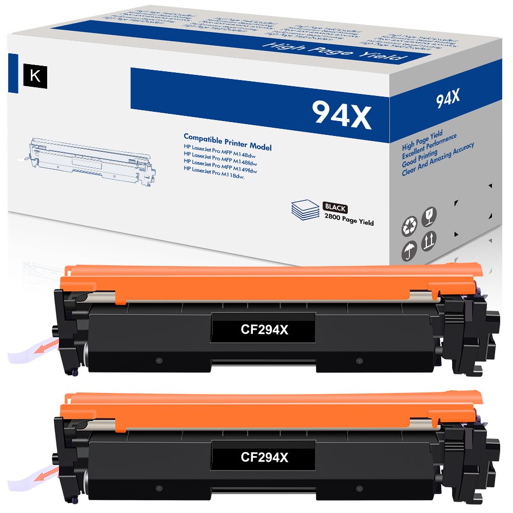 2 PACK 94X CF294X Toner Cartridge Compatible with HP 94X LaserJet M148fdw M148dw