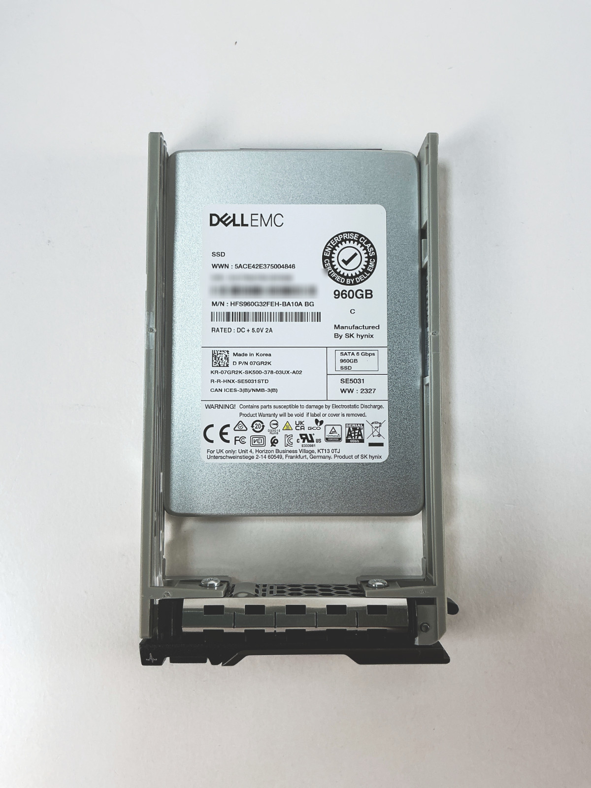 New Open Box Dell EMC 960GB 3.5" 6Gbps MU TLC SATA SSD 07GR2K 7GR2K