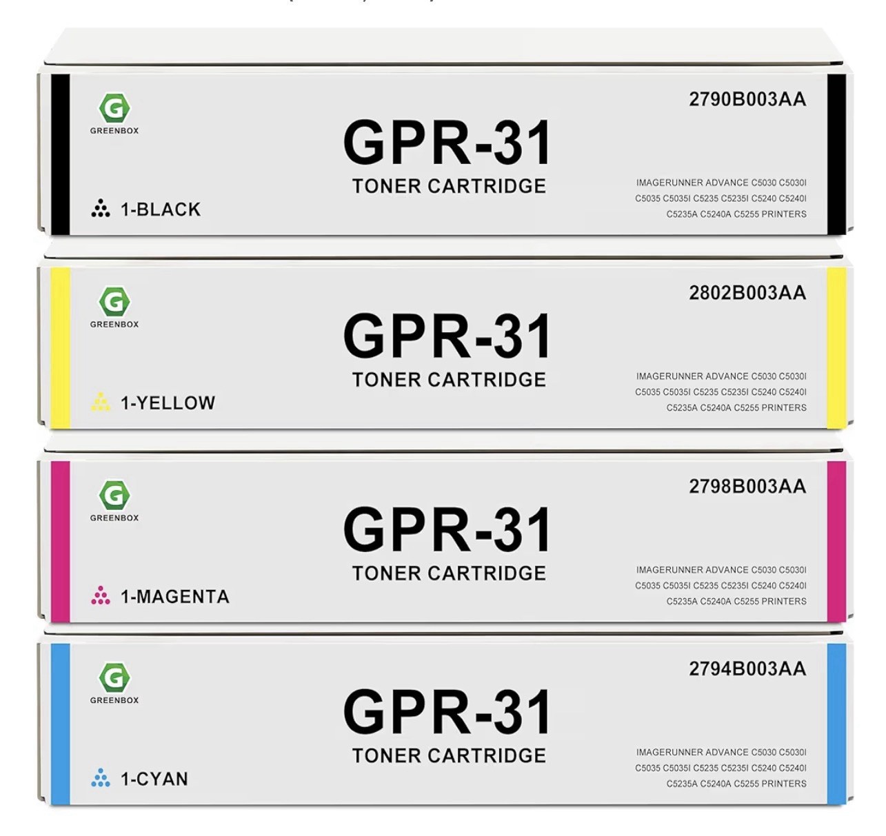 Canon GPR-31 NPG-46 C-EXV29 Toner Cartridge Set 4-Pack KCMY New