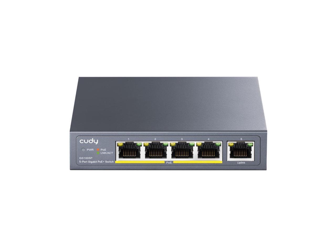 Cudy GS1005P 5-Port Gigabit POE+ Switch 60W PoE 5 10/100/1000Base-TX Ports