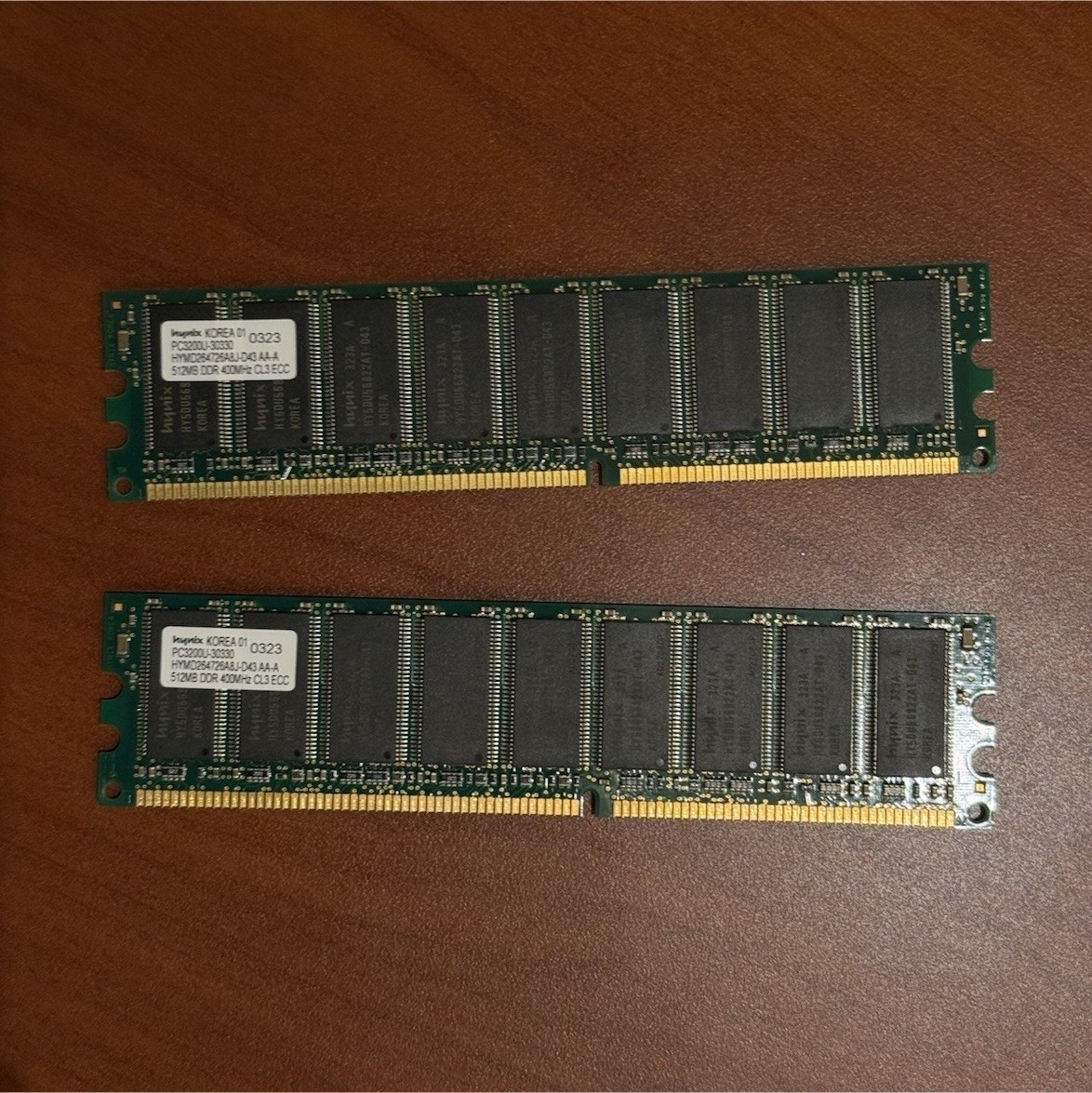 Hynix 1GB (2x512MB) DDR SDRAM DIMM PC2100U-25330 184-Pin ECC