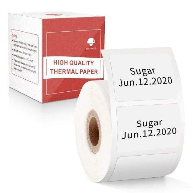 Square Thermal Sticker Labels Self-Adhesive Tag Paper for Phomemo M110 Printer