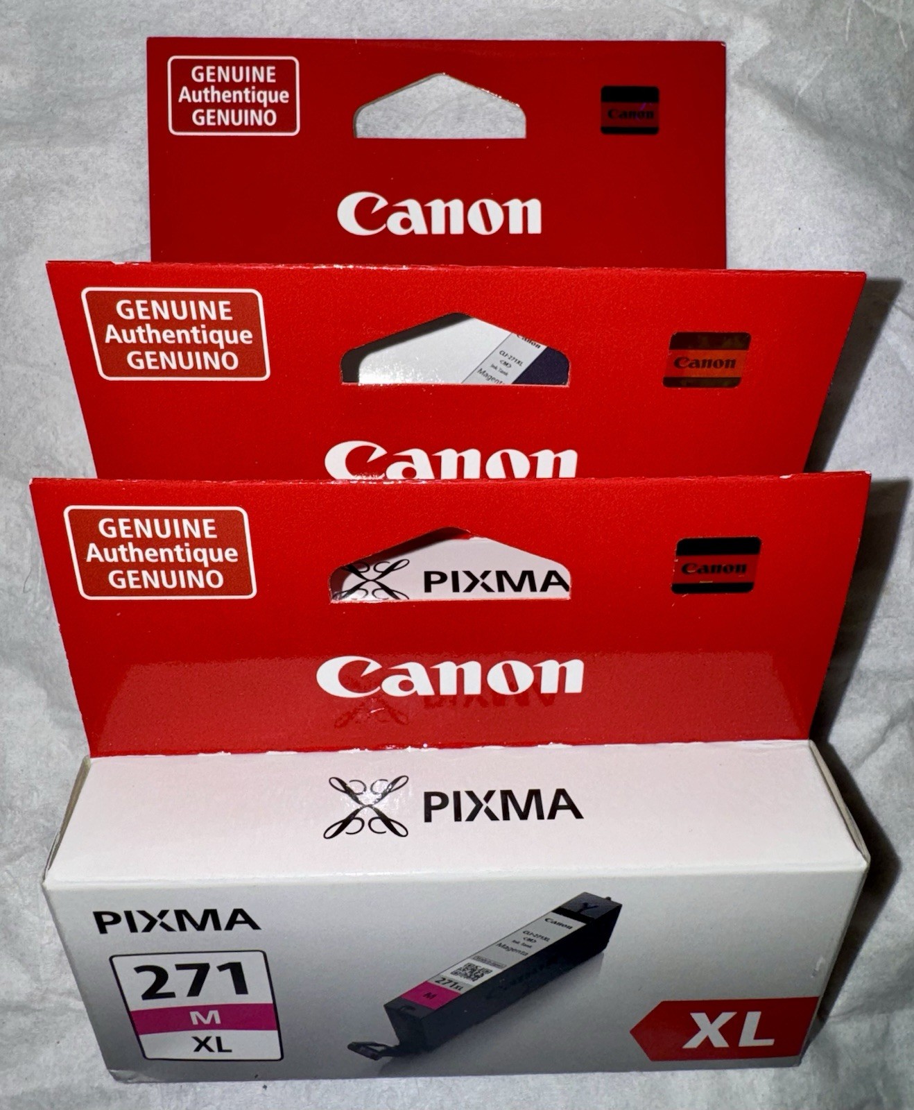3x Canon Pixma 271 xl M Ink Cartridge -Magenta - Inkjet (0338C001) GENUINE
