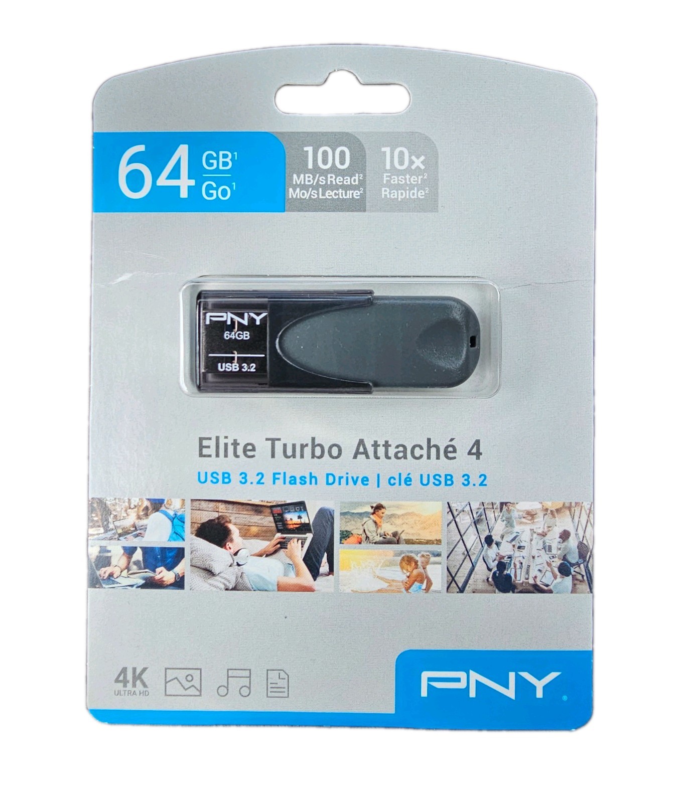 PNY - Elite Turbo Attache 4 64GB USB Flash Drive - Black NIB