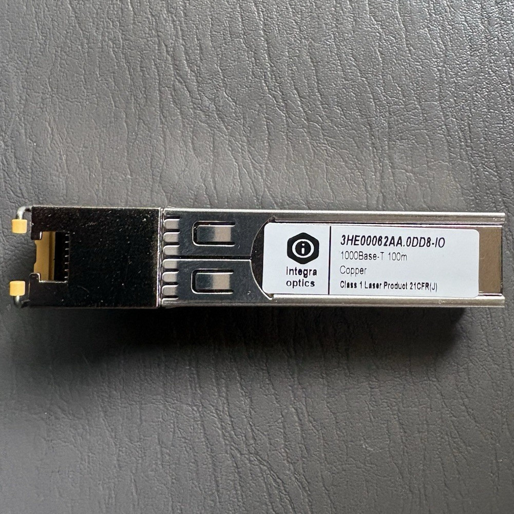 Integra Optics 1000Base-T RJ-45 SFP Transceiver Module 1G 100m 1-Port