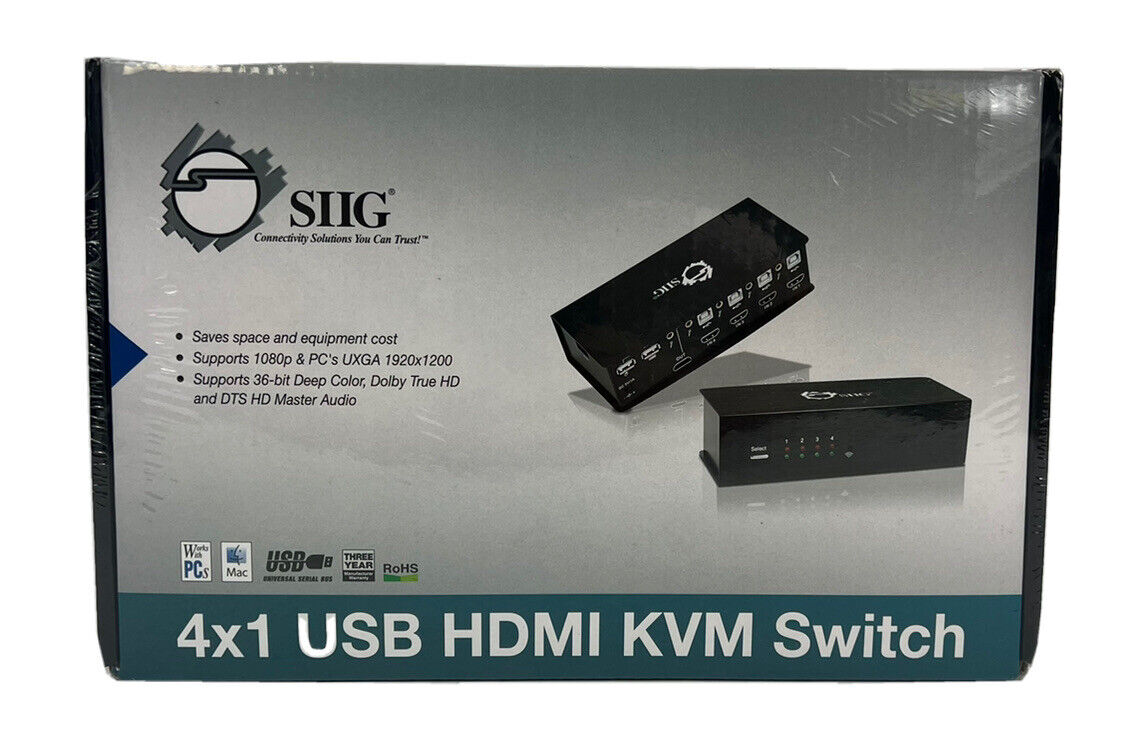 SIIG CE-KV0111-S1 4x1 USB HDMI KVM Switch