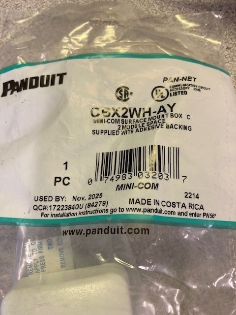 Panduit (CBX2WH-AY)  2-Module Elongated Surface Mount Box White