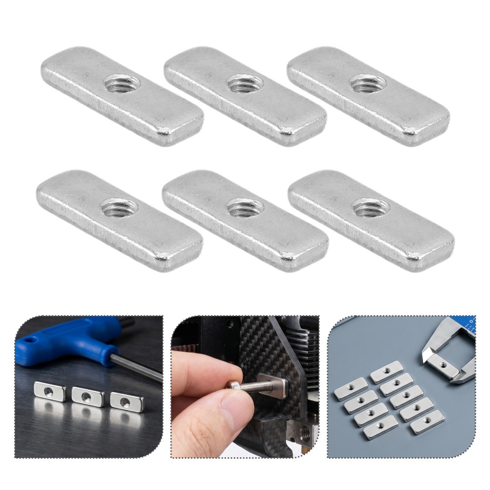 10Pcs M3 Metal Rectangular Washer Plates for 3D Printer Mounting Hardware Silver