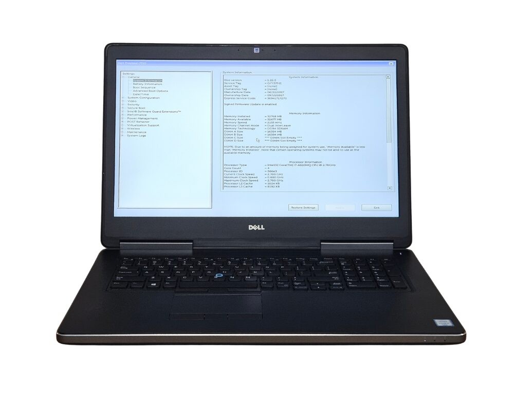 Dell Precision 7710 17" Laptop i7-6820HQ 2.7GHz 16GB RAM 256GB SSD Quadro M3000M