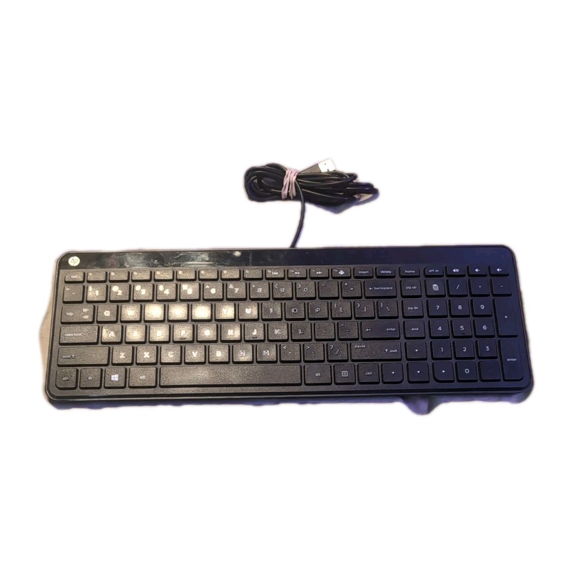 HP Wired USB Keyboard Slim SK-2028 Black TESTED