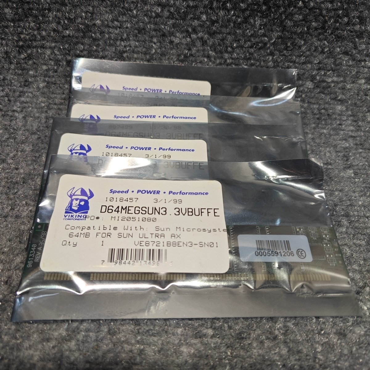 Viking Components 370-3797 64MB Lot Of 4 64MB DIMM for Sun Ultra AX