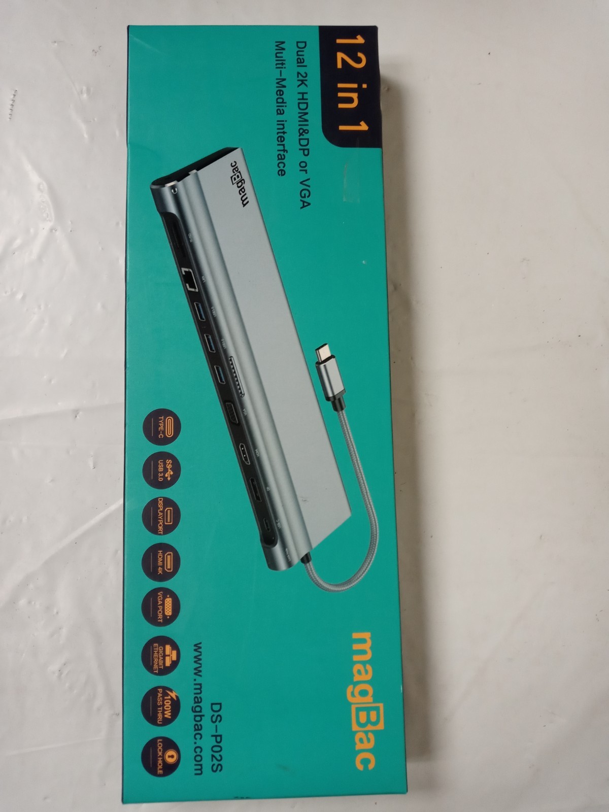 MAGBAC USB-C Docking Station, Model DS-P02S Dual Monitor, 4K HDMI, 3x USB 3.0