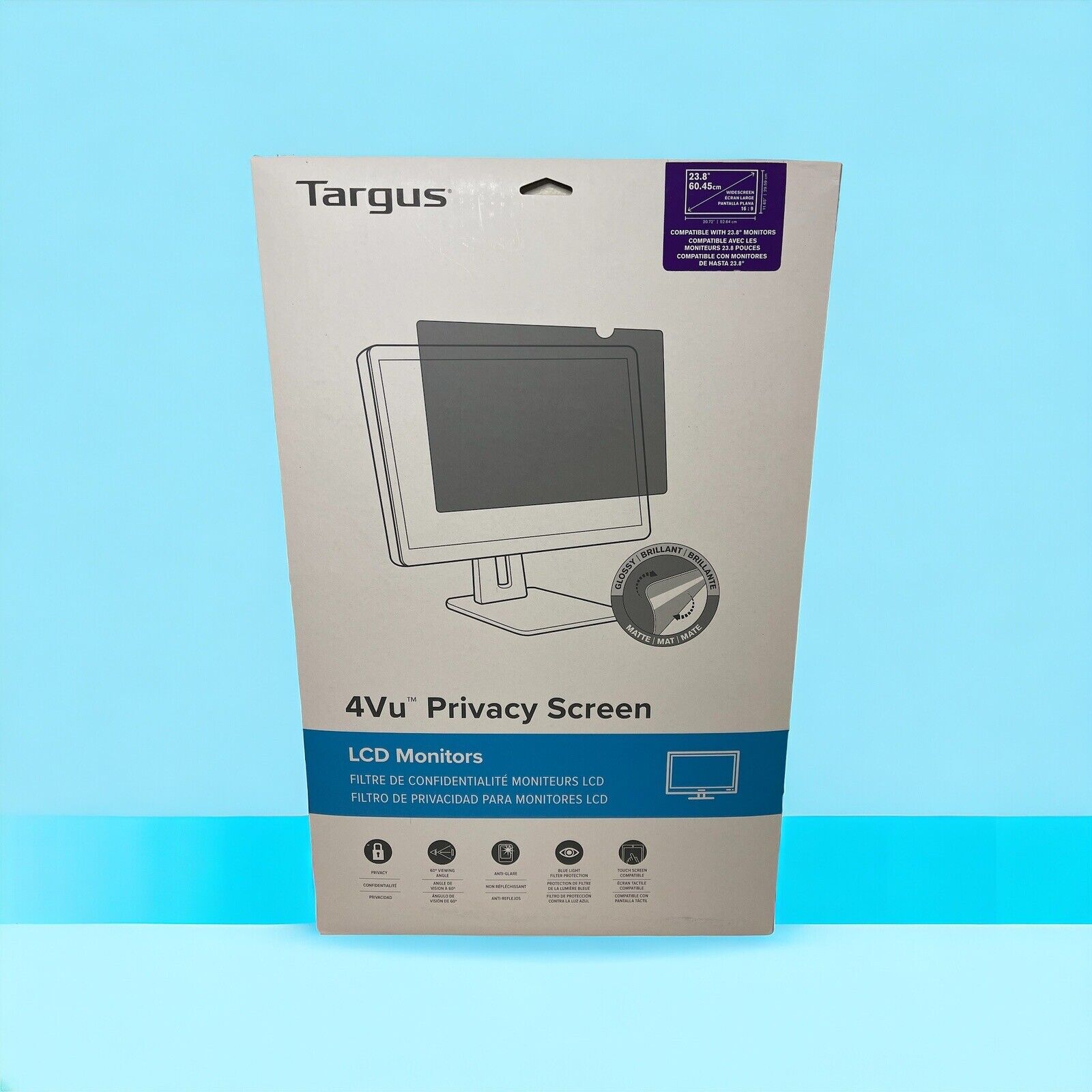 Targus 4Vu Privacy Screen for 23.8  Monitors (16:9) - ASF238W9USZ - New/Sealed