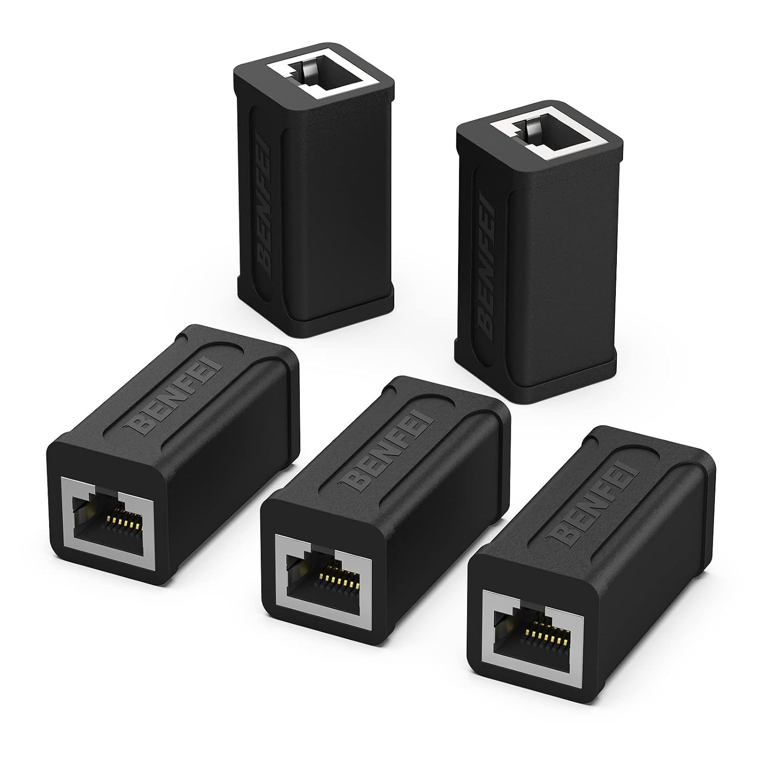 BENFEI RJ45 Inline Coupler, 5 Pack Cat7 Cat6 Cat5e Ethernet Coupler Female to Fe
