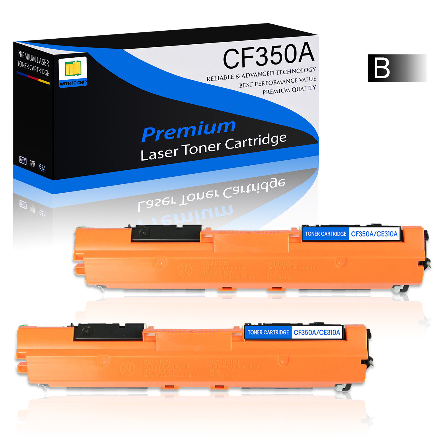 2PK Black Toner Cartridge 130A CF350A For HP Color LaserJet MFP M177fw MFP M176n
