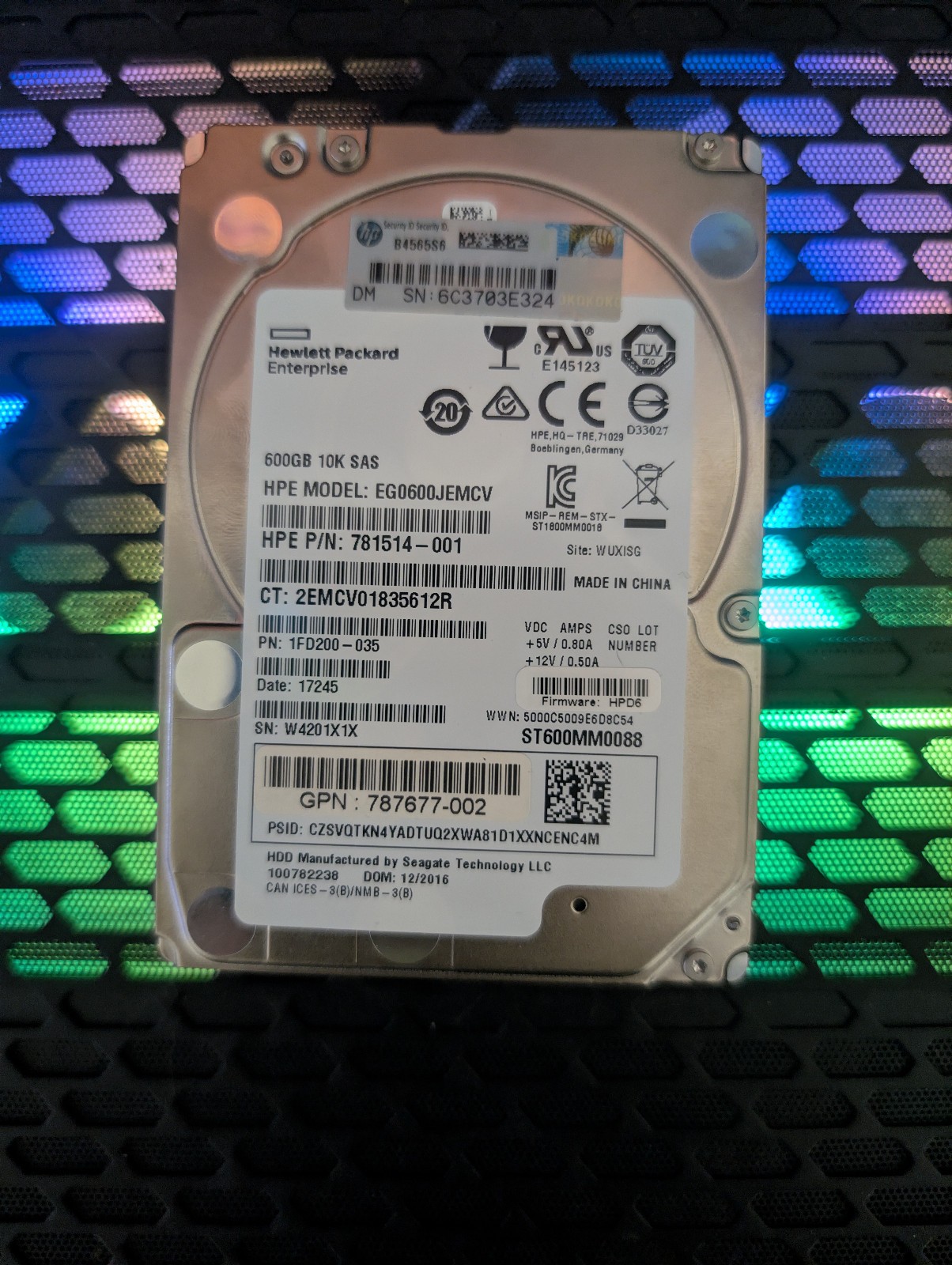 HP 600GB SAS 10k 2.5" - 781577-001 787677-002 - EG0600JEMCV - HDD Hard Drive