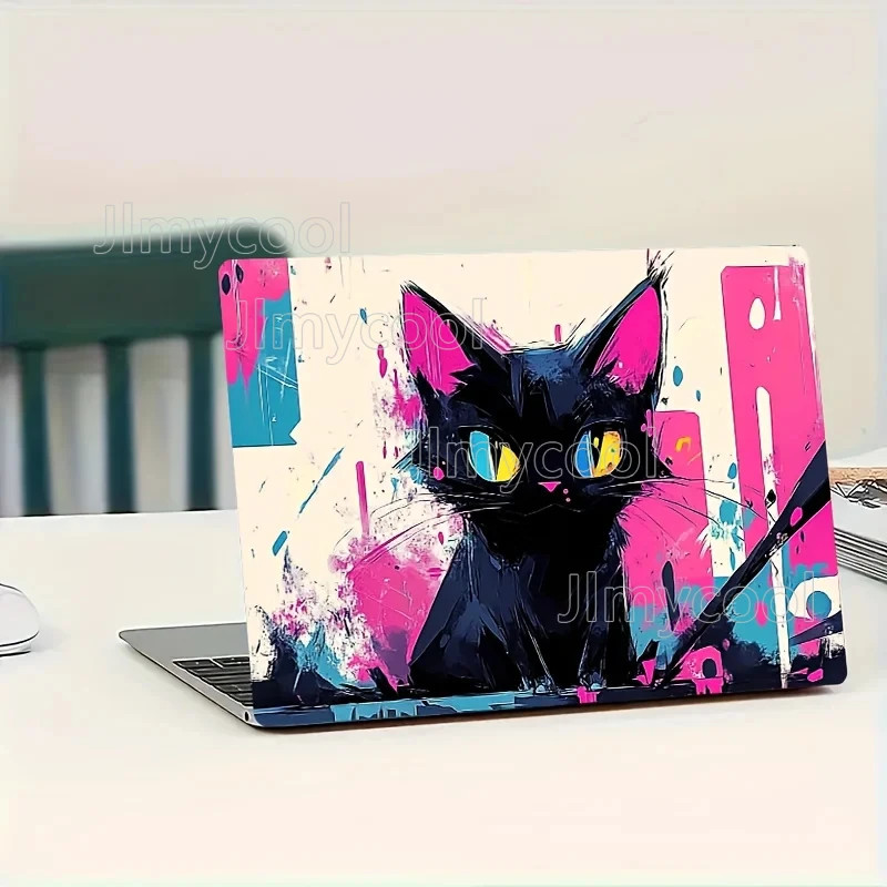 2-piece Cute Cartoon Cat Painting Scratch-resistant for Laptops Cars Decal