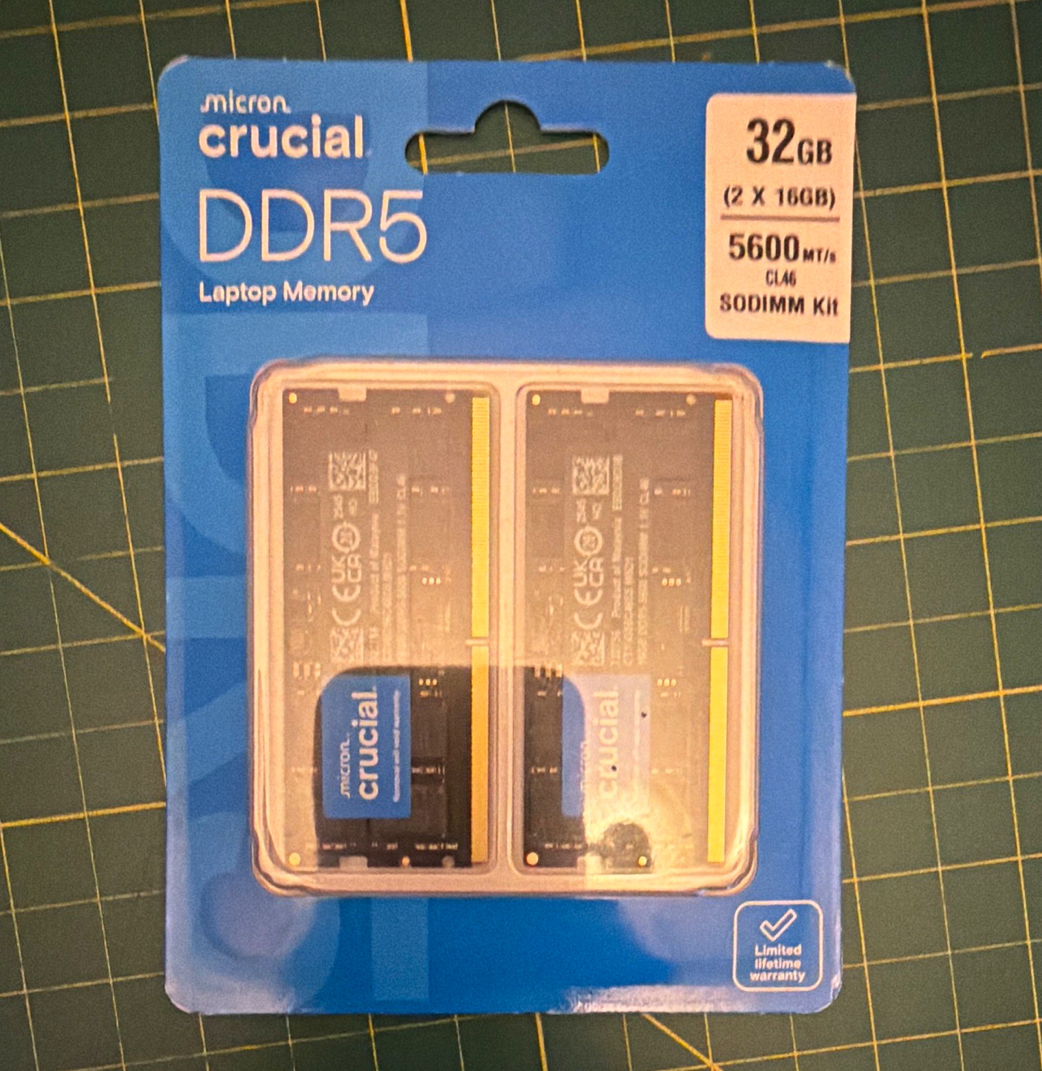 Crucial DDR5 32GB (2x16GB) 5600 MT/s CL46 SO-DIMM CT2K16G56C46S5