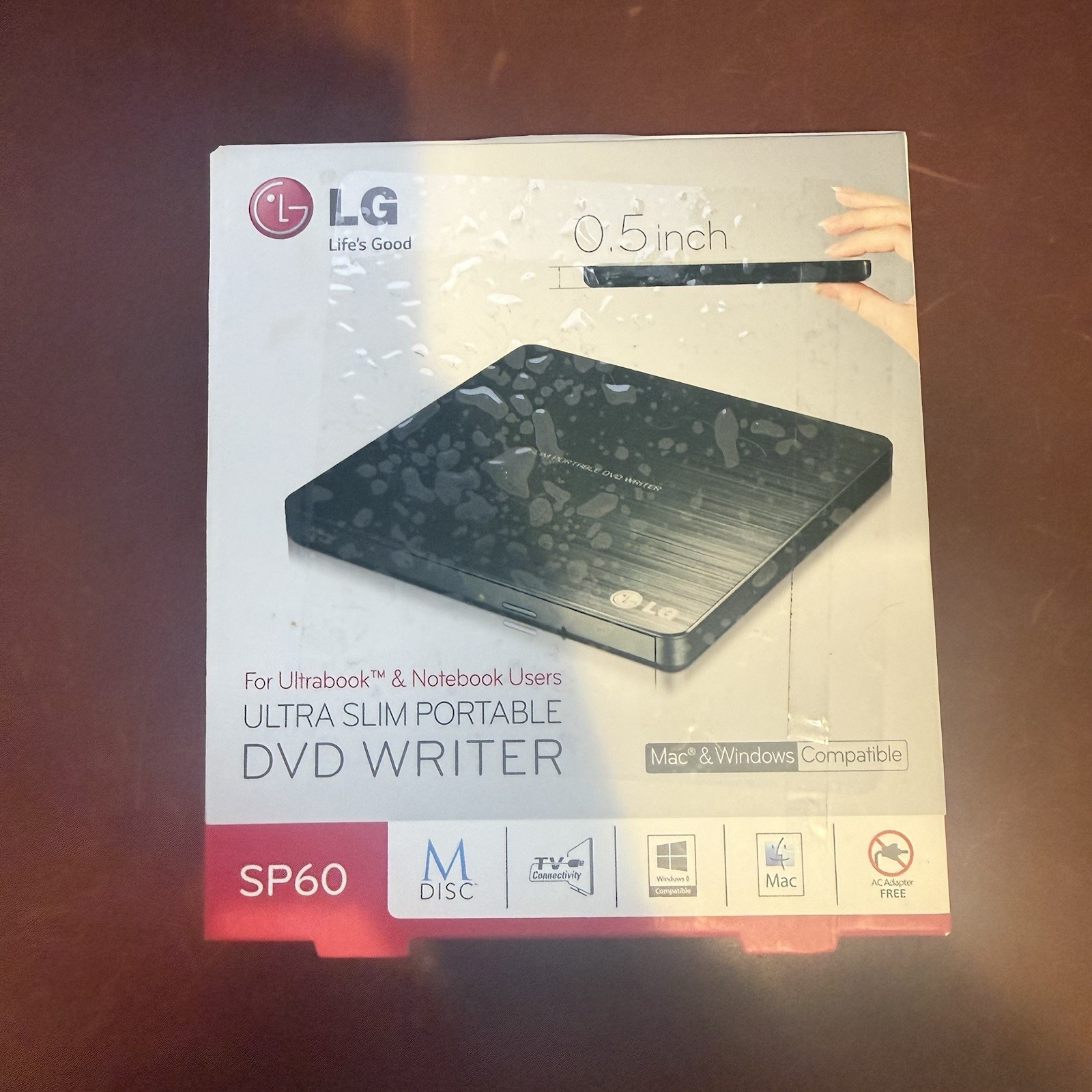 LG SP60 SP60NB50 Slim External DVD Writer USB 2.0 M-DISC 8x Black
